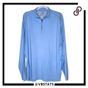 Tommy Bahama Men's‎ 1/4 Zip Pima Cotton Blend Long Sleeve Pullover Shirt Blue XL